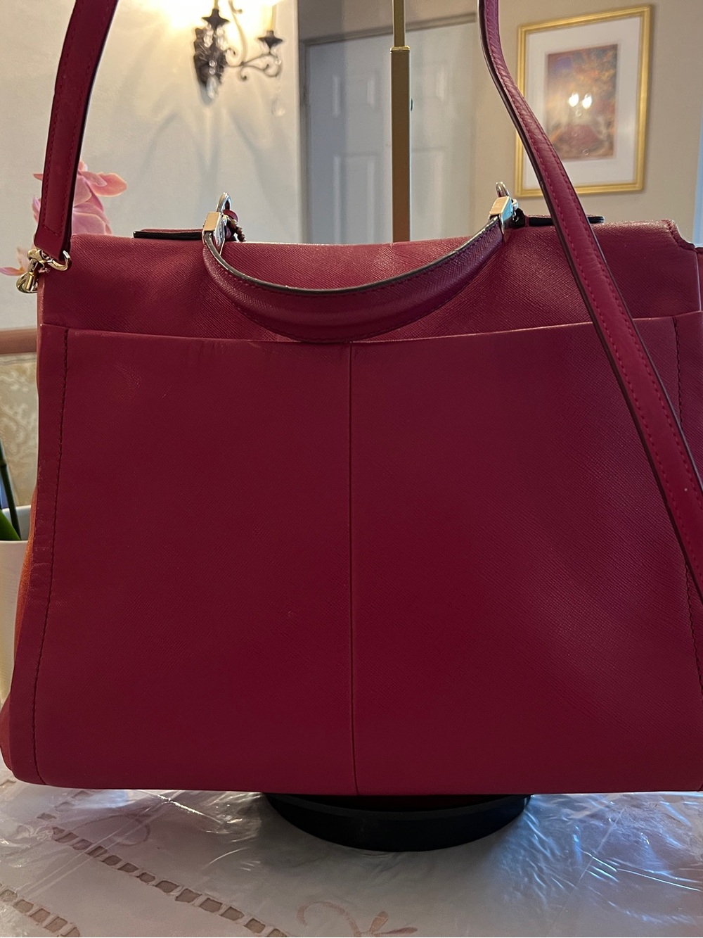 Coach Raspberry Pink Leather Turnlock Satchel Crossbody Carryall Boutique Luxury - Picture 7 of 16